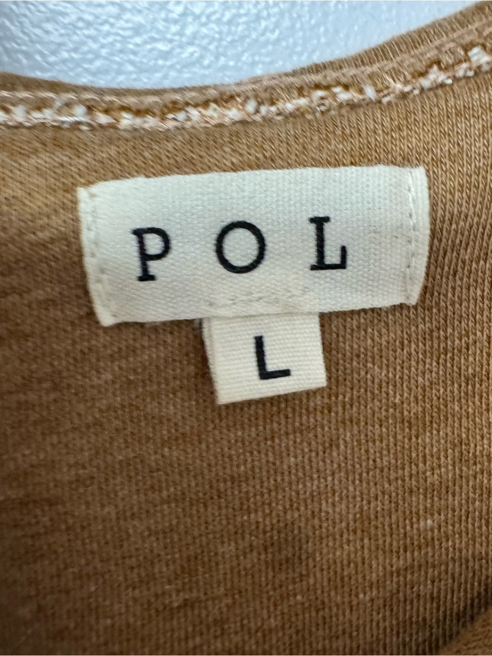 POL Oversized Hooded Shacket Jacket Large Brown Cream Colorblock Raw Hem Boho C - Picture 6 of 10